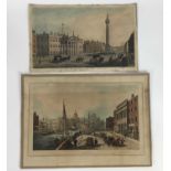 Samuel Fred Brocas (1792-1847) hand coloured engravings - Dublin, View of the Post Office and View o