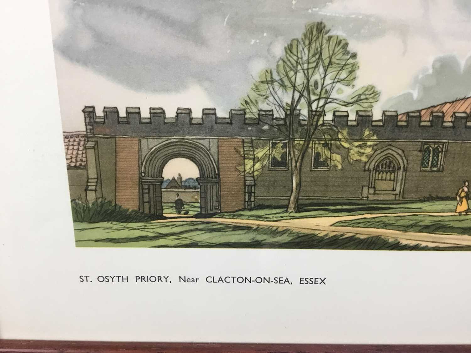 Original Railway Carriage Print/ Poster: "ST OSYTH PRIORY, NEAR CLACTON, ESSEX”. Artwork by Fred W B - Image 5 of 6