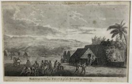 Habitations and People of the Island of Atooi, engraving, engraved for Bankes’s New System of Geogra