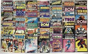Box of Marvel comics mostly 1980's. To include The Avengers, Hawkeye, Power man and iron fist, Moon