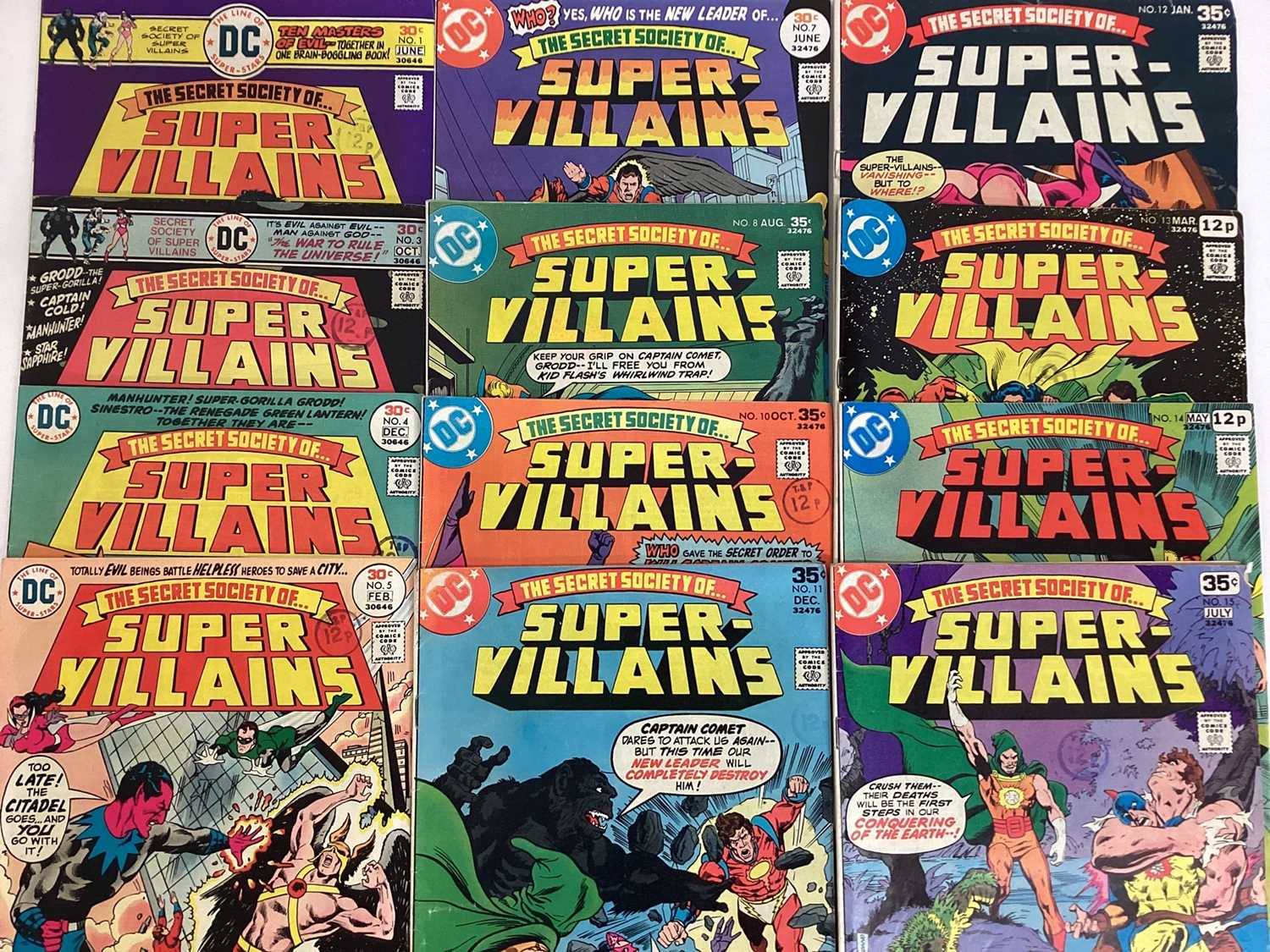 Twelve DC Comics 1970's The Secret Society Of Super Villains #1 #3 #4 #5 #7 #8 #10 #11 #12 #13 #14 # - Image 2 of 13