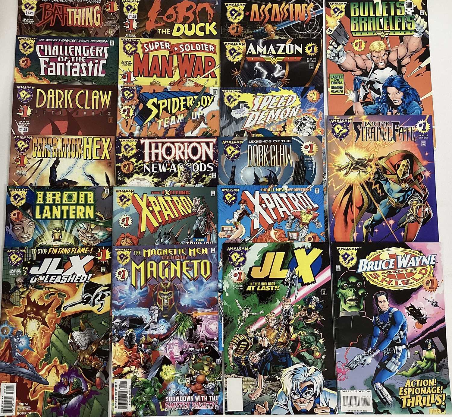 Quantity of Amalgam Comics published by DC Comics to include BatThing #1, Challengers of the Fantast