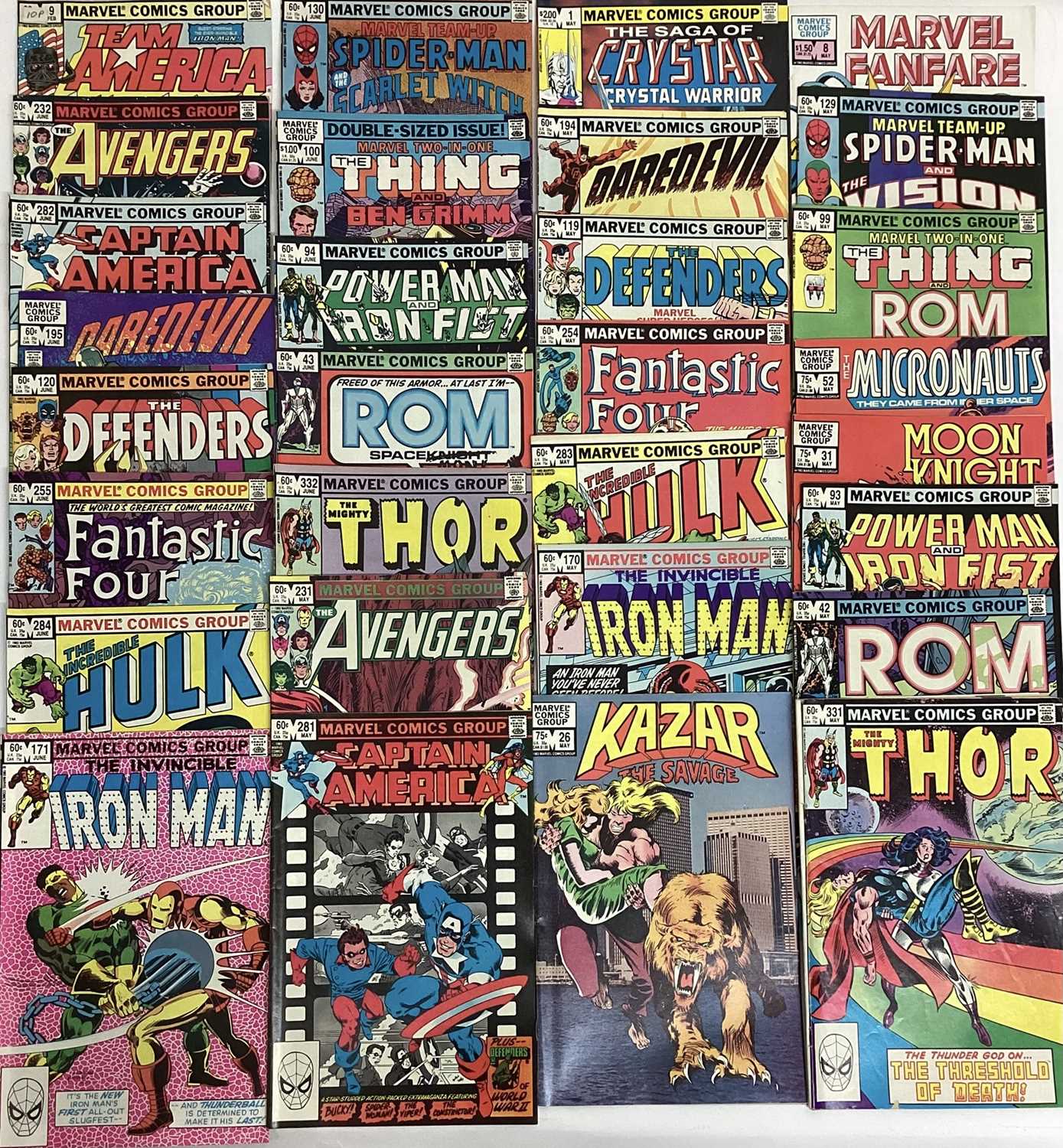 Box of Marvel comics mostly 1980's. To include The Avengers, Hawkeye, Power man and iron fist, Moon - Image 13 of 15