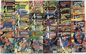 Selection of mostly 1980's and 90's DC Comics, Superman in Action Comics.