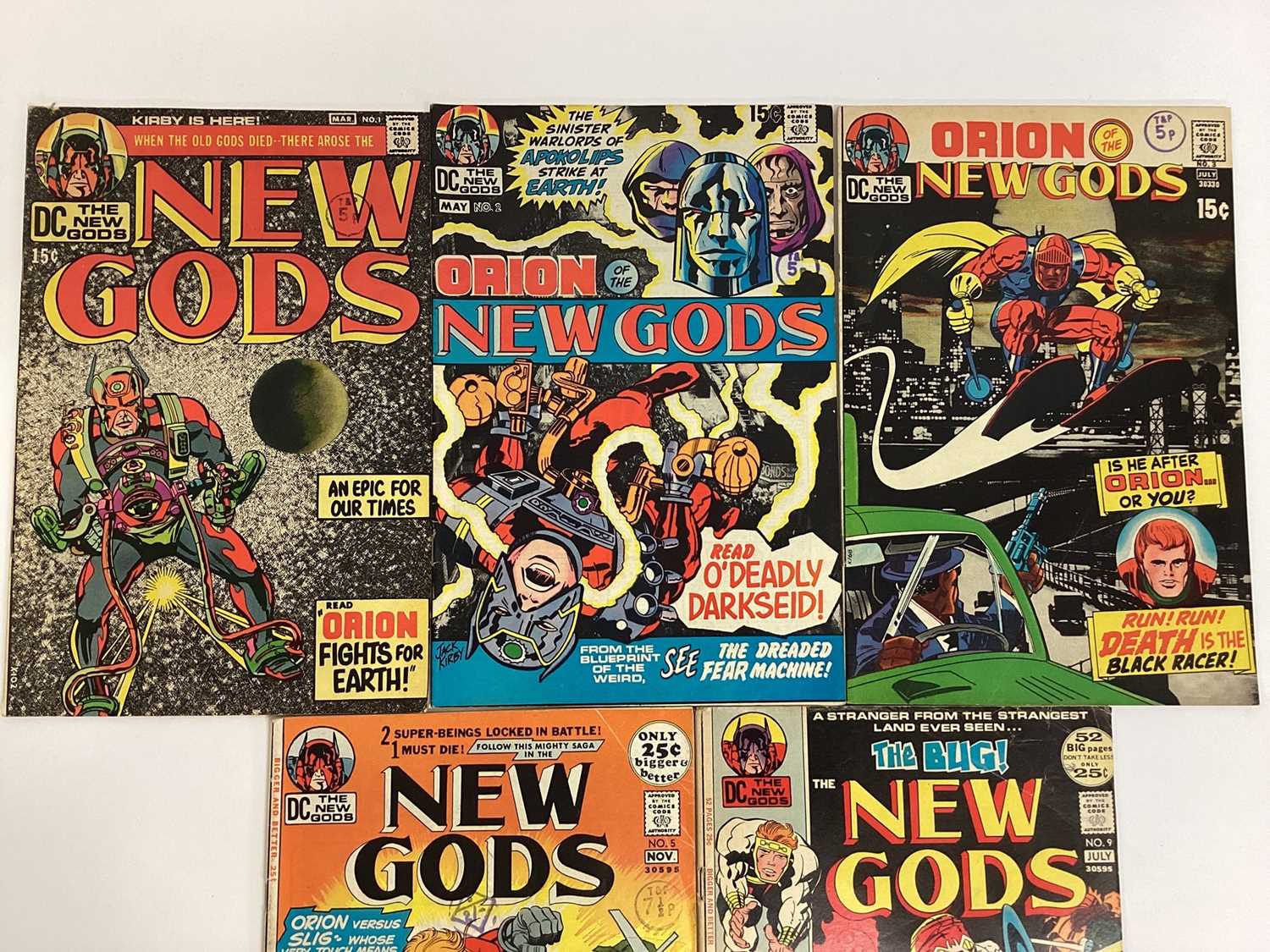 Five 1971-72 DC Comics Jack Kirby New Gods . #1 First appearance of Orion #2 First Darkseid cover #3 - Image 2 of 11