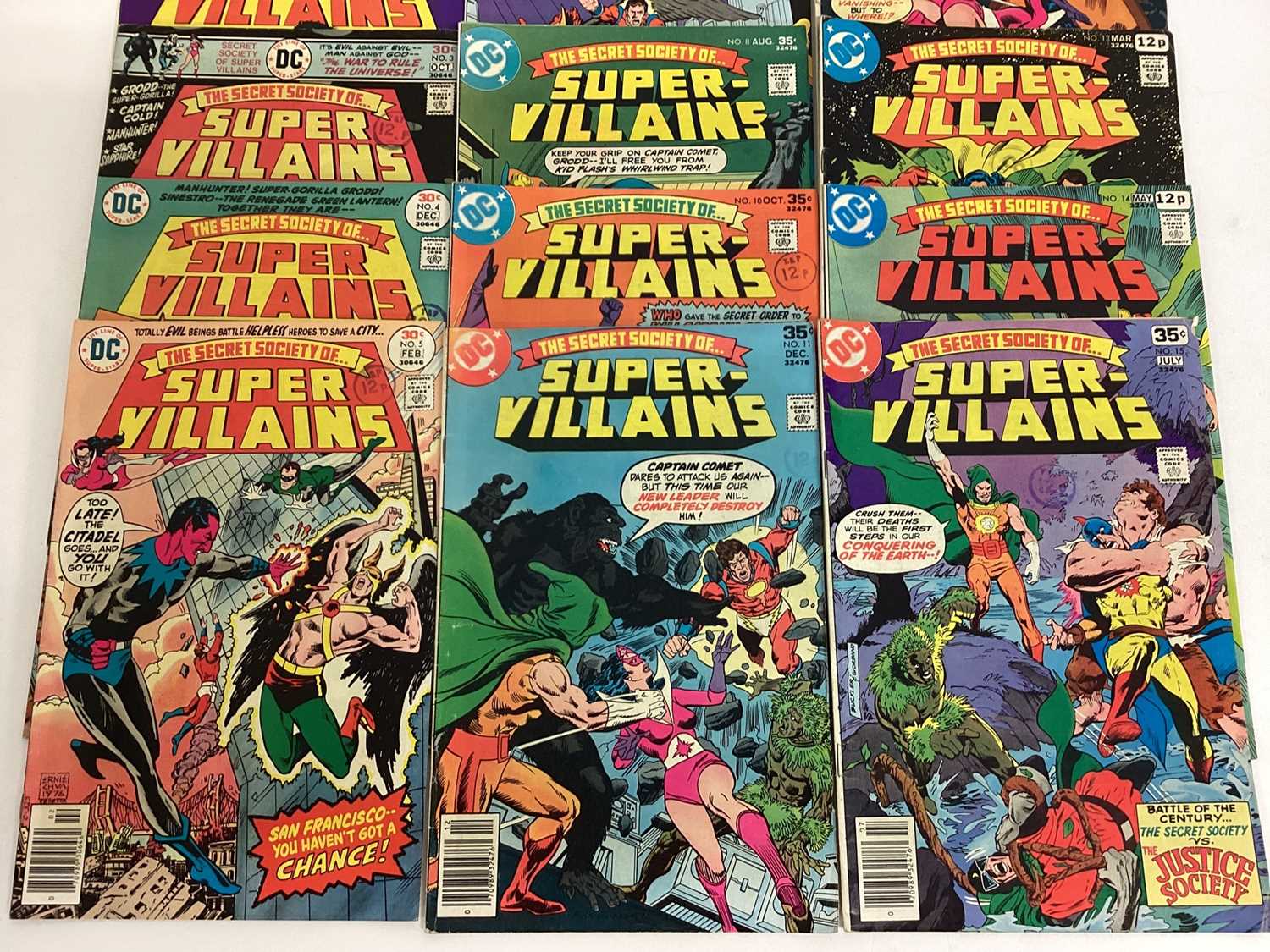 Twelve DC Comics 1970's The Secret Society Of Super Villains #1 #3 #4 #5 #7 #8 #10 #11 #12 #13 #14 # - Image 3 of 13