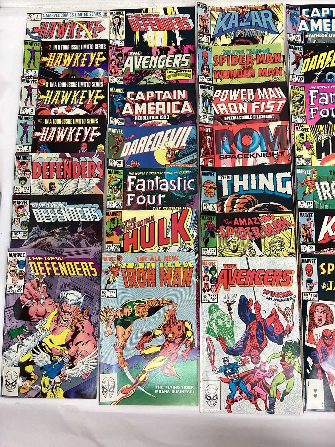 Box of Marvel comics mostly 1980's. To include The Avengers, Hawkeye, Power man and iron fist, Moon - Image 6 of 15