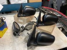 Three Rover 400 new old stock passenger side (N/S) door mirrors, part number CRB107140PMP together w