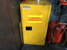 Yellow metal fire resistant cabinet, 590mm wide x 460 mm deep x 1120mm high