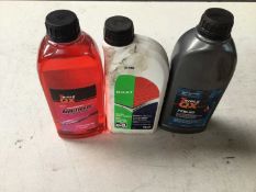 Triple QX & H.OA.T anti-freeze & Summer Coolant and other dealership oils and consumables (1 box).