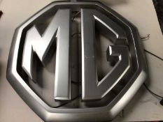 MG Motor UK commercial dealership external sign, in three parts