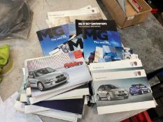 Collection of MG Rover and MG Motor UK sales brochures.