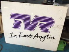 TVR In East Anglian commercial dealership plastic sign, 1320mm x 1070mm