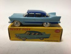 Dinky Plymouth Plaza No 178 in two different colourways, Pink & Green and Light Blue and Dark Blue,