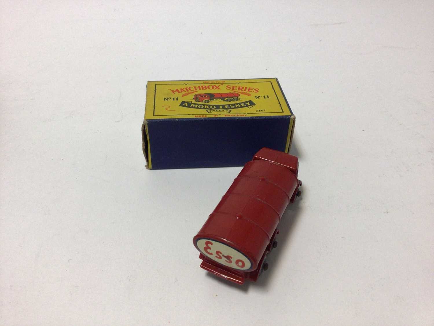 Matchbox Moko Lesney No.29 Milk Van, No.7 Milk Float, No.11 Petrol Tanker, No.17 Metropolitan Taxi, - Image 3 of 5