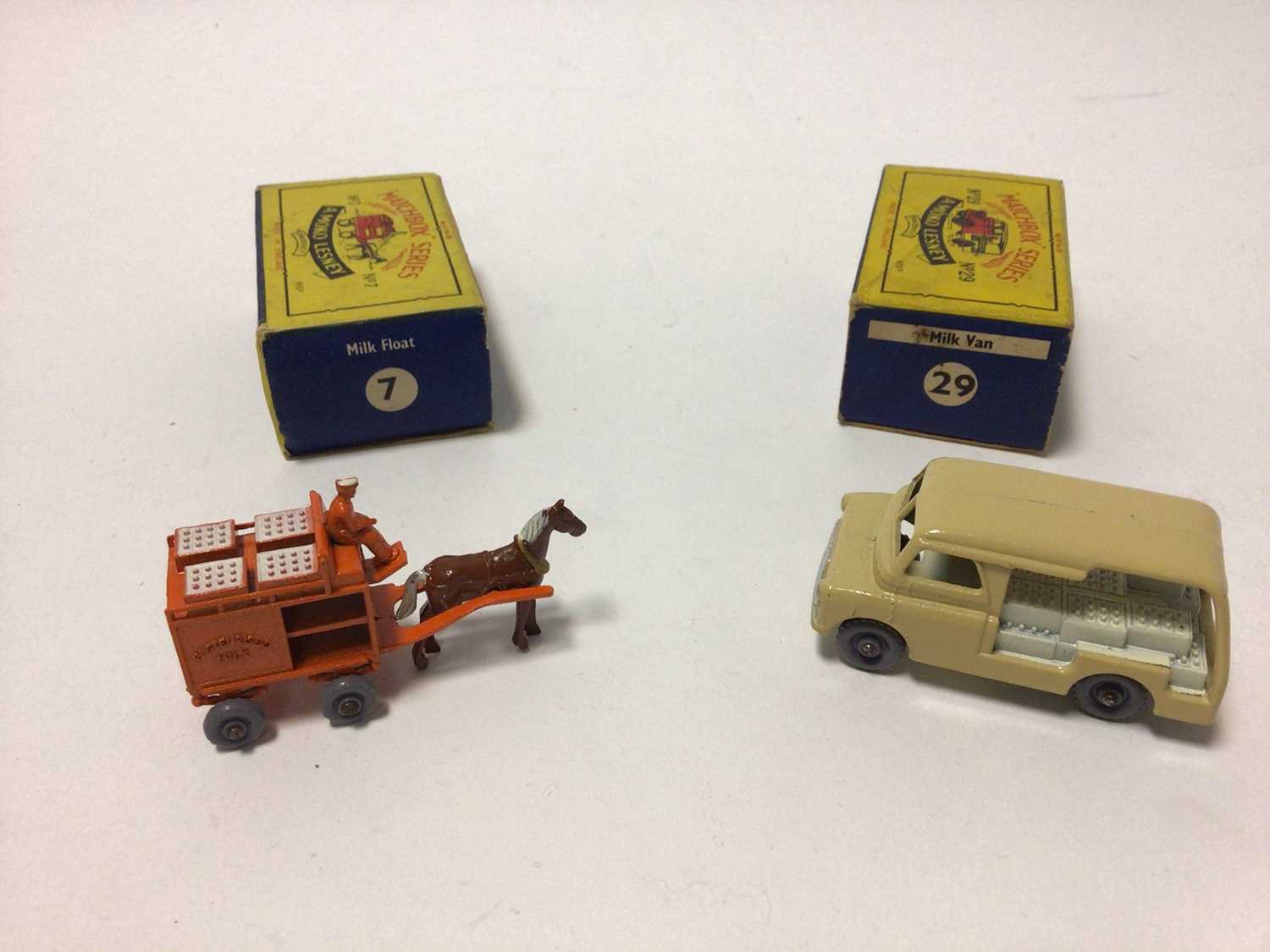 Matchbox Moko Lesney No.29 Milk Van, No.7 Milk Float, No.11 Petrol Tanker, No.17 Metropolitan Taxi, - Image 5 of 5