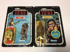 Star Wars Kenner Return of the Jedi R1-D2 No.69420 & Chewbacca No.38210 and AST-5 No.70880 and two S