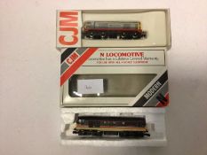 CJM N gauge Hensley-Barclay livery Class 20 Diesel 20907 and Calss 31 Diesel "Jerome K Jerome" 31423