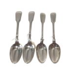 Four fiddle and thread pattern silver table spoons, including a pair London 1827/28, and a pair Lond