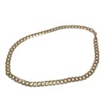 9ct yellow gold flar curb link chain