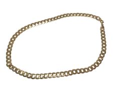 9ct yellow gold flar curb link chain
