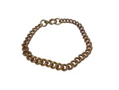 Edwardian 9ct rose gold curb link bracelet
