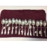 Collection of 18th century English Hanoverian pattern spoons, various hallmarks, and a later Edwardi
