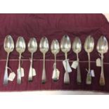 Collection of silver spoons