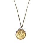 Elizabeth II gold full sovereign, 1981, in 9ct gold pendant mount on 9ct gold chain