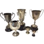 Three sterling silver trophies of local interest, including two for horse shoeing (one in the shape