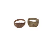 Two 9ct gold signet rings