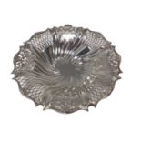 Good Edwardian fluted silver pedestal dish, with pierced foliate and latticework decoration, and cas