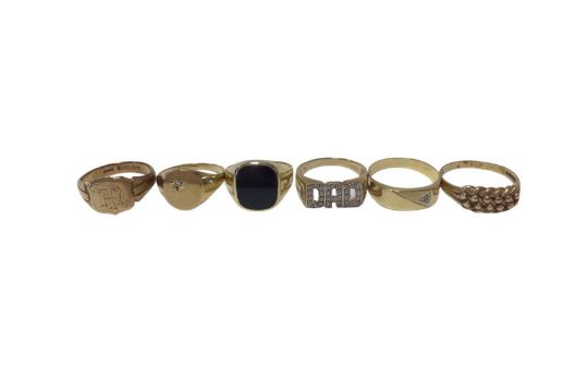 Six 9ct gold rings - Image 1 of 3