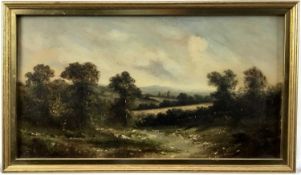 Ada Stone (1879-1904) oil on canvas, landscape, 24 x 44cm, framed