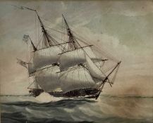 William Huggins (1820-1884) handcoloured marine engraving and another