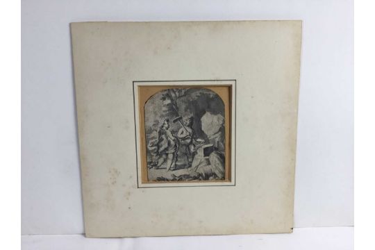 18th century Italian school watercolour Cupid and Vulcan signed and dated 1704 - Image 6 of 6