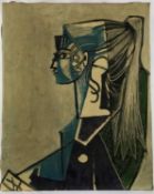 After Picasso, cromolithograph, Portrait of Sylvette David, 56 x 46cm
