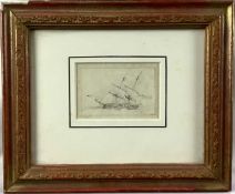 Edward William Cooke (1811-1880) marine pencil sketch, together with an etching