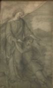 Manner of Burne Jones - Pencil figural group, and another