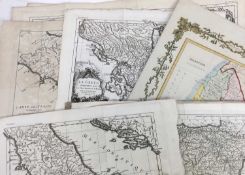 Collection of 18th and 19th century engraved maps to include Guernsey, Italy, Spain, views of Italy,