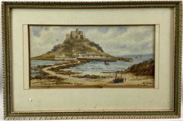 W. Sands (Thomas Herbert Victor), 1894-1980, watercolour of St. Michael's Mount, signed and titled,