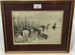 Winifred Austen (1876-1864) etching, ducks