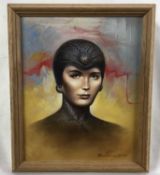 Peter Andrew Jones (contemporary) oil on board - Science fiction head ‘Lydia’