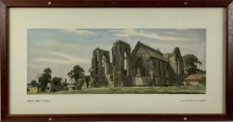 Original Railway Carriage Print/ Poster: "LEISTON ABBEY, SUFFOLK”. Artwork by Fred W Baldwin from th