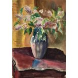 Colin Moss (1914-2005) watercolour, vase of flowers, 55 x 38cm, together with two others by the same