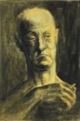 Colin Moss (1914-2005) mixed media, Portrait of a man with cigarette, signed and dated 42 x 28cm, an