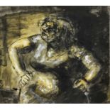 Colin Moss (1914-2005) conte crayon, figure study, signed and dated '52, 56 x 38cm and one other