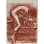 Colin Moss (1914-2005) red chalk, bather, signed, 60 x 43cm