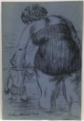 Colin Moss (1914-2005) charcoal, Bathers, signed and dated '59, 54 x 35cm