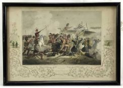19th century coloured engraving. “Battle of Inkermann, November 5th 1854, the Guards resisting the a